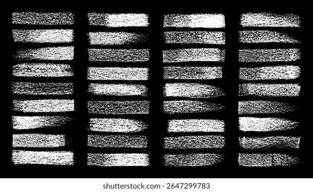 Grunge pincel traçados, linhas, borrões de tinta, mão-desenhado rabiscar formas. Marcas de esboço feitas à mão, manchas acrílicas, listras de carvão. Pinte texturas, efeito pincel seco. Sublinhado do marcador. Ilustração vetorial