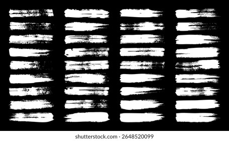 Grunge brush strokes, lines, ink smudges, hand-drawn scribble shapes. Handmade sketchy marks, acrylic stains, charcoal streaks. Paint textures, dry brush effect. Marker underline. Vector illustration