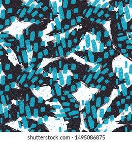 El Pincel Grunge Atrapa Textura De Patrón Sin Margen. Fondo de diseño gráfico . Impresión de moda