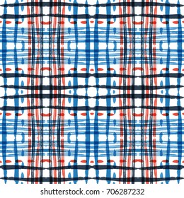 Grunge brush strokes seamless pattern. Minimalistic, textured, trendy