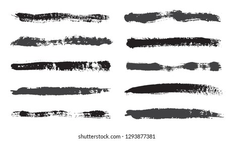 Grunge brush strokes set