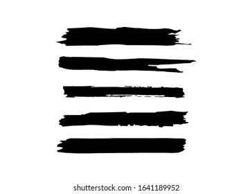 Grunge brush strokes set. Dry watercolor strokes collection. Hand paint original smears. Vector dry brushes. Bold paint. Grunge strokes background