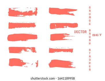 Grunge brush strokes set. Dry watercolor strokes collection. Hand paint original smears. Vector dry brushes. Bold paint. Grunge strokes background