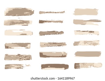 Grunge brush strokes set. Dry watercolor strokes collection. Hand paint original smears. Vector dry brushes. Bold paint. Grunge strokes background