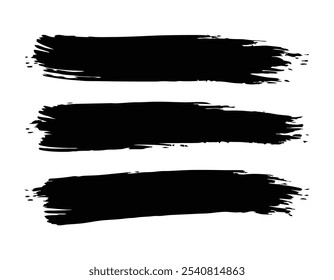 Grunge Pinsel Strokes Set - Raue Textur Vektor Kunst Illustration