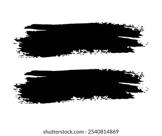 Grunge Brush Strokes Set – Rough Texture Vector Art Illustration