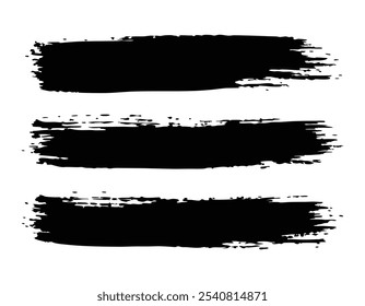 Grunge Brush Strokes Set – Rough Texture Vector Art Illustration