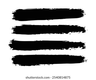 Grunge Brush Strokes Set – Rough Texture Vector Art Illustration