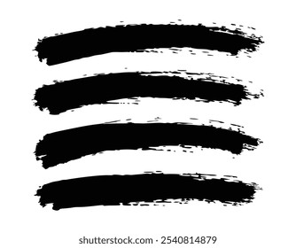 Grunge Brush Strokes Set – Rough Texture Vector Art Illustration