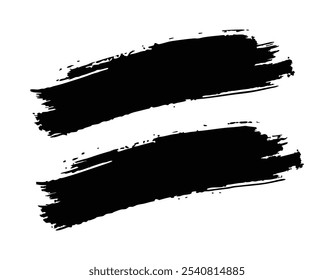 Grunge Brush Strokes Set – Rough Texture Vector Art Illustration