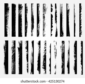 Grunge brush strokes set.Grunge edges,grunge borders.Vector design template.