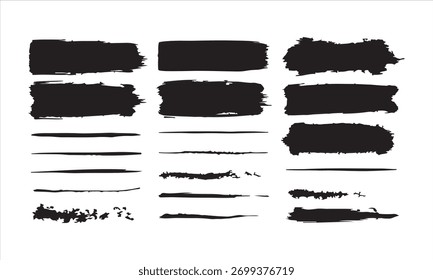 Grunge Pinselstriche Vektorgrafiken - Vektorsatz von abstrakten Pinselstrichen und Texturen