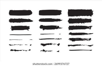 Grunge Brush Strokes Vetors - Conjunto De Vetores De Linhas E Texturas De Pincel De Pintura Abstratas