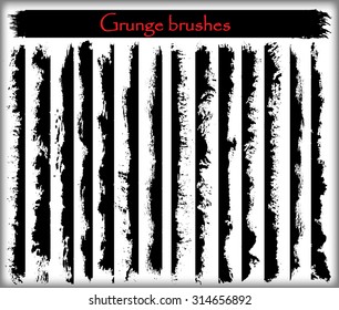Grunge brush strokes.Grunge edges,borders.Vector template.