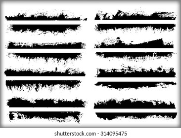 Grunge brush strokes.Grunge edges.Vector design elements.