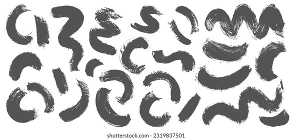 Grunge brush swirl set. Vector stock illustration isolated on white background for design template presentation, social media. EPS10