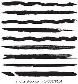 Grunge brush vector. Abstract black spots on white background