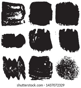Grunge brush vector. Abstract black spots on white background