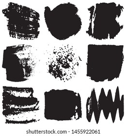 Grunge brush vector. Abstract black spots on white background