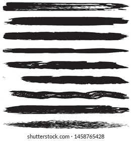 Grunge brush vector. Abstract black spots on white background