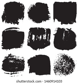 Grunge brush vector. Abstract black spots on white background