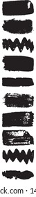 Grunge brush vector. Abstract black spots on white background. Templates, blanks for printing