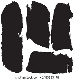 Grunge brush vector. Abstract black spots on white background. Set of paint strokes. Ink blots