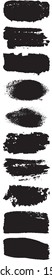 Grunge brush vector. Abstract black spots on white background. Templates, blanks for printing