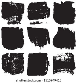 Grunge brush vector. Abstract black spots on white background