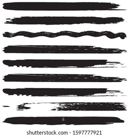 Grunge brush vector. Abstract black spots on white background