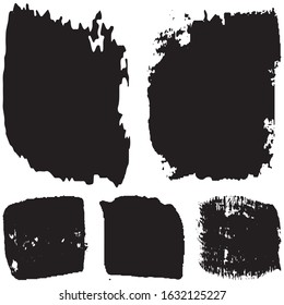 Grunge brush vector. Abstract black spots on white background. Set of paint strokes. Ink blots