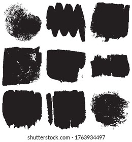 Grunge brush vector. Abstract black spots on white background