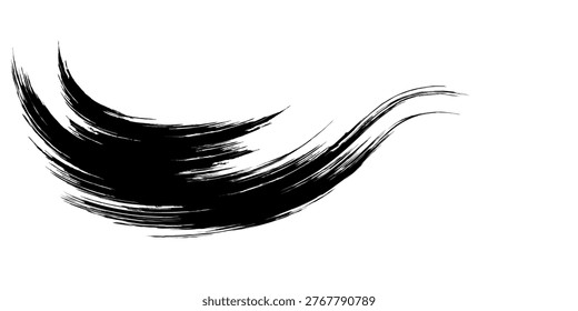 Grunge Brush Wave. Abstract surfing Icon .ink curved line 