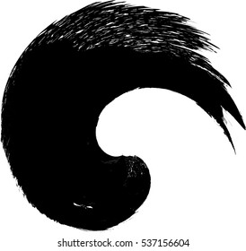 Grunge Brush Wave. Abstract surfing Icon .ink curved line 