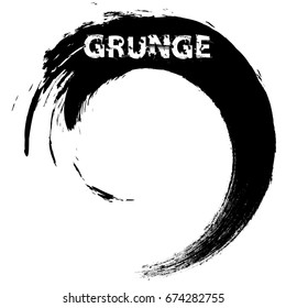Grunge Brush Wave. Abstract surfing Icon .ink curved line 