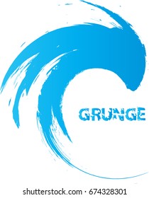 Grunge Brush Wave. Abstract surfing Icon .ink curved line 