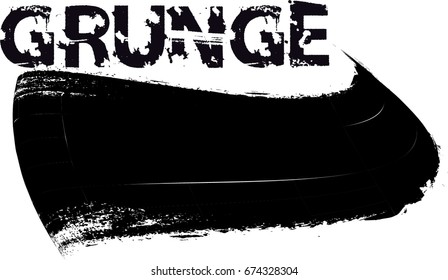 Grunge Brush Wave. Abstract surfing Icon .ink curved line 
