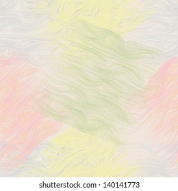 Grunge brush wavy seamless pattern in pastel colors