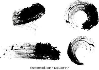 Grunge Brushes. Abstract Grunge Vector Elements for Design  . ink curved line 