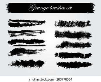 Grunge brushes set.Abstract grunge brushes.Vector design template.
