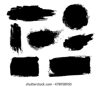 Grunge brushes texture white and black set. Sketch abstract to create distressed effect. Overlay distress dirty design. Stylish template modern background. Smear prints. Vector illustration