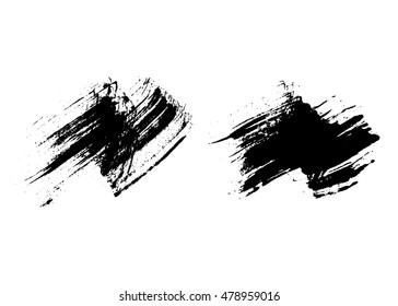 Grunge brushes texture white and black set. Sketch abstract to create distressed effect. Overlay distress dirty design. Stylish template modern background. Smear prints. Vector illustration