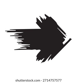 Grunge Brushstroke Arrow to the Right. Speed, Direction, and Motion Symbol.