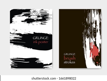 Grunge Brushstrokes. Chinese Brush Strokes. Grungy Design Page. Oriental Ink Splatter. Red Black Brochure Cover. Chinese Style Template. Japanese Cover Template. Red Black Brush Strokes.