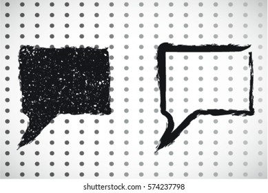 Grunge Bubble Speech Icon isolated on transparent background. Comic Pop art Cloud. Vector Illustration.