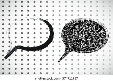 Grunge Bubble Speech Icon isolated on transparent background. Comic Pop art Cloud. Vector Illustration.