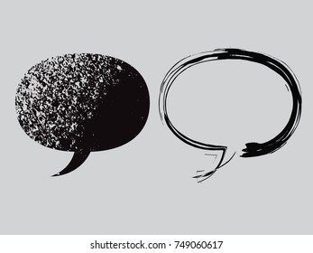 Grunge Bubble Speech Icon isolated on transparent background. Comic Pop art Cloud. Vector Illustration.