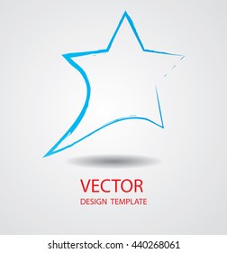 Grunge Bubble Speech.  Retro Star  Icon. 
