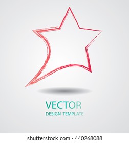 Grunge Bubble Speech.  Retro Star  Icon. 