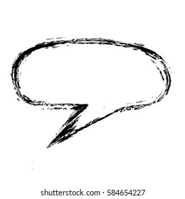 grunge bubble speech, vector illustration